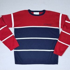 Vintage 80s Jantzen Color Block Knit Sweater Retro Sport Crewneck